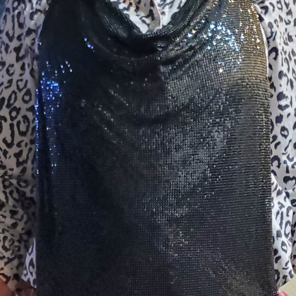 Black chain mesh sheath dress